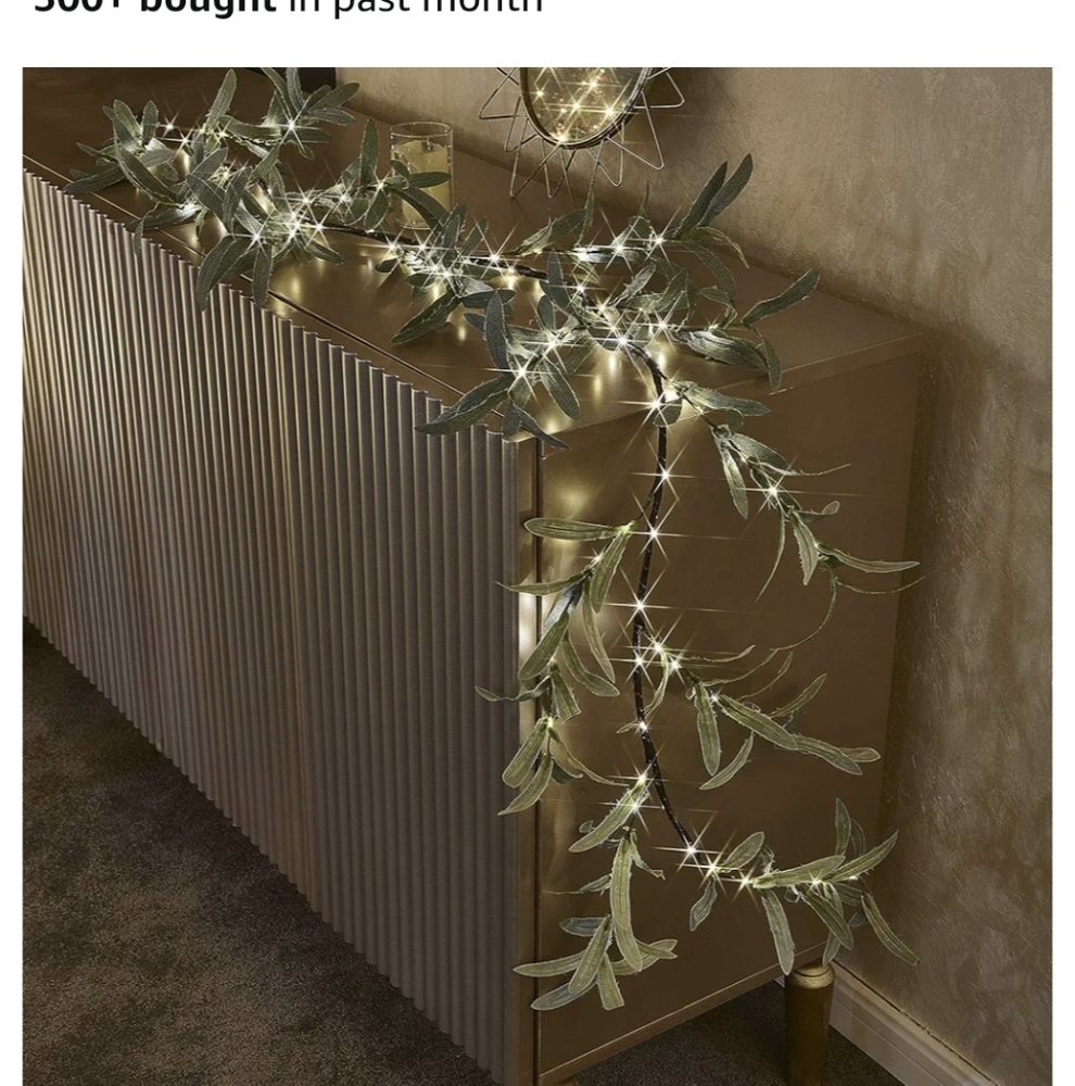 Lighted Artificial Olive garland 6ft 96LEd Fairy Lughts Battery Operated…